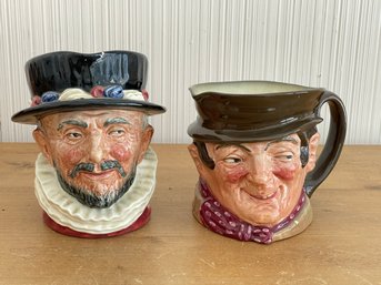 Lot Of 2 VINTAGE Royal Doulton TOBY JUG Beefeaters And Sam Wellet