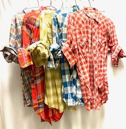 Collection Of 5 Mens Vintage Western Style & Plaid Shirts - Group 1