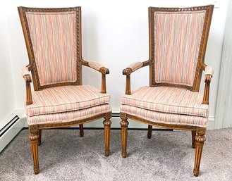 A Pair Of Vintage Louis XVI Style Arm Chairs