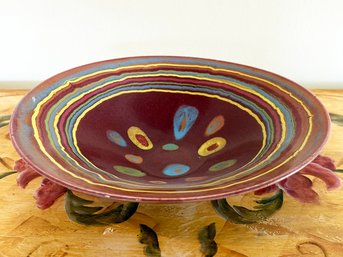 A Signed Art Pottery Serving Bowl By Lasser Ceramics Of Londonderry, VT