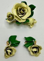 Vintage Pin & Clip-on Earring Set