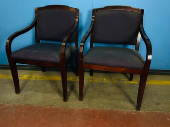 Dark Wood And Upholstery Office Chairs