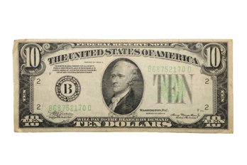 1934A Federal Reserve $10 Green Seal Banknote
