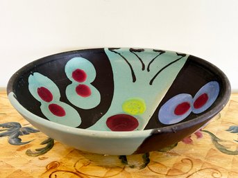 A Signed Art Pottery Serving Bowl By Lasser Ceramics Of Londonderry, VT