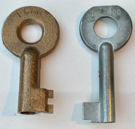 Two Antique/Vintage Railroad Car Caboose Lock Switch Keys ( READ Description For Info)
