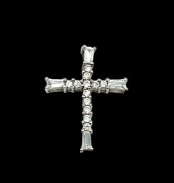 Sterling Silver With CZ Stones Cross Pendant