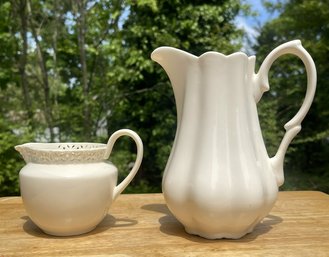 Lovely Duo Of  I. Godinger Porcelain Pitchers