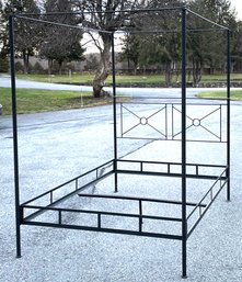 A Custom Wrought Iron Queen Canopy Bedstead