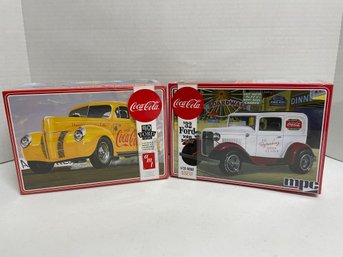 AMT, Pair Of 1/25 Scale Coca Cola  Model Kits : 40' Ford Coupe & 32' Ford Sedan Delivery (#39)