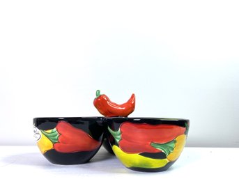 Chili Motif Segmented Bowl