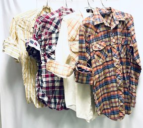 Collection Of 4 Mens Vintage Western Style & Plaid Shirts - Group 2