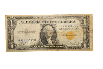 1934A North African WWII $1 Silver Certificate With Bright Yellow Seal