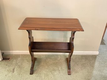 Wood Table With Magazine Rack