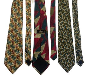 Three Fendi Cravatte Colorful Silk Ties