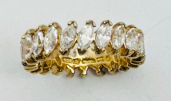 BEAUTIFUL GOLD OVER STERLING SILVER CZ BAND - SPARKLES