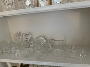 Unique 17 Piece Glass Crystal Figure Lot Uconn Waterford Swarovski & More!!