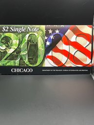 Beautiful 2008 $2 Note Chicago