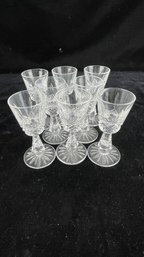 Cut Glass Stemmed Drinking Glasses