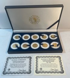 1999-2000 24kt. Gold Plated Quarter Dollars With Authenticity