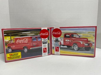 AMT, Pair Of 1/25 Coca Cola Scale Model Kits: 40' Willys & 77' Ford (#40)