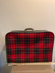 Mid Centurty Plaid Red And Black Suitcase