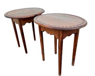 Lot Of Two Side Tables / End Tables With Scalloped Apron