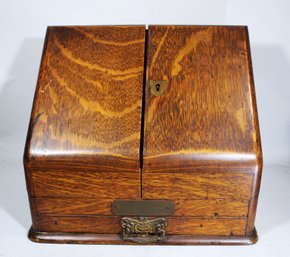 Antique Victorian Oak Desk Top Letter Box Presentation Nat. League Of The Blind