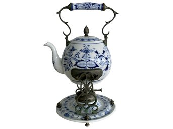 Antique Porcelain Teapot With Stand, And Warmer