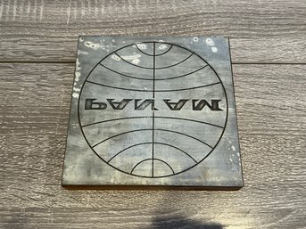 Pan Am Engraving Plate On Wood