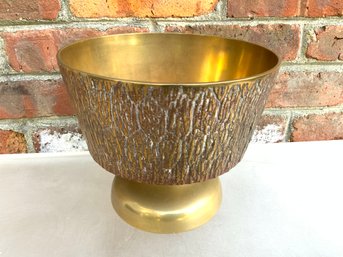 Brutalist Footed Brass Bowl