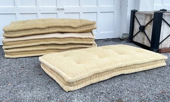 Four Custom Tufted Courderoy Cushions