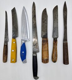 7 Knives, Some Vintage, Some Hand Carved