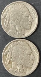 2 Buffalo Nickels 1935, 1935-D