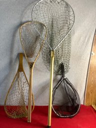 Vintage Fishing Nets Lot Of 4