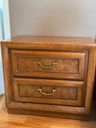 Pair Of Solid Wood Burlwood Night Stands