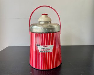 1950s Red & White Stripe King Kooler Fiberglass Insulated Cooler By Poloron