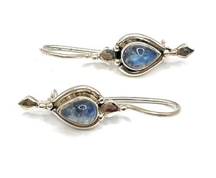 Sterling Silver Labradorite Ornate Earrings