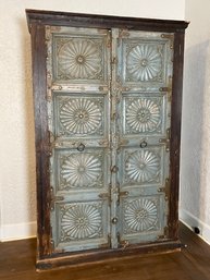 Vintage Carved Rustic Cabinet