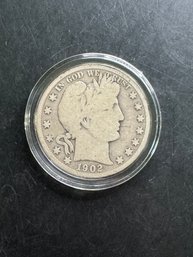 1902-S Barber Silver Half Dollar