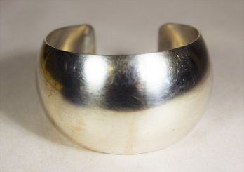 Large Rounded Wide Vintage Sterling Silver Cuff Bracelet