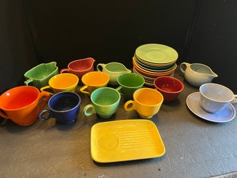 Lot Of 30 Pieces Of Colorful Pottery Luray, Fiesta ?