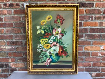 Bold Floral Still Life On Canvas