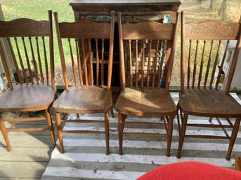 Set Of Four Spindle Back Chairs