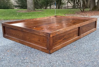 A Custom Made Quarter Sawn Oak Platform Bed With Storage Drawers In Arts & Crafts Style