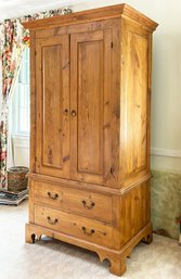 A Vintage Paneled Pine Cabinet - Adjustable Height Shelves For Versatile Uses!