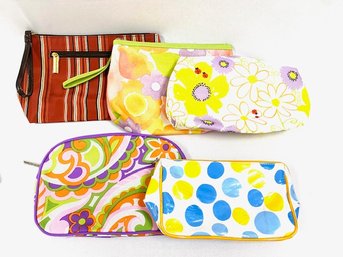 Assortment Of 5 Like-new Cosmetic & Travel Pouches