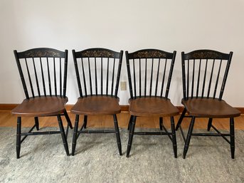 Four Hitchcock Dinning Or Side Chairs.