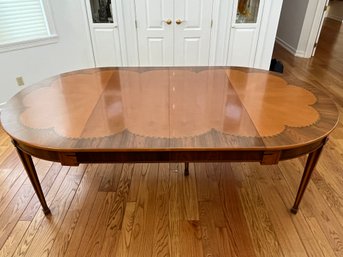 Bleached Mahogany Dining Table With Three Leaves And Protective Pads