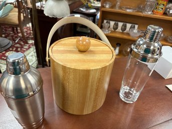 3 Pc. Mid Century Ice Bucket And Two Shakers