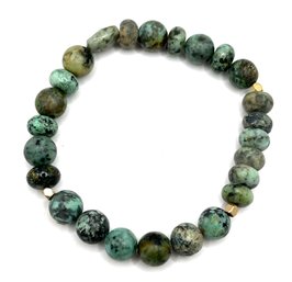 Pretty Moss Green Speckled Color Beaded Bracelet